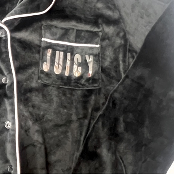 Juicy Couture Womens Plush Black Pajamas Sz M - Picture 2 of 4